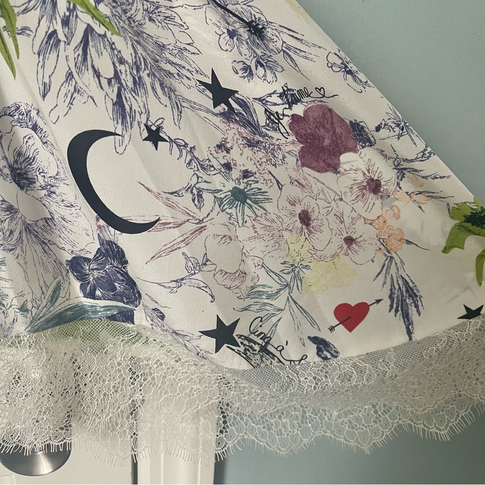 Cinq a Sept 100% Silk Avalon Top Floral Peasant Lace Luxury Designer Garden - Picture 7 of 15